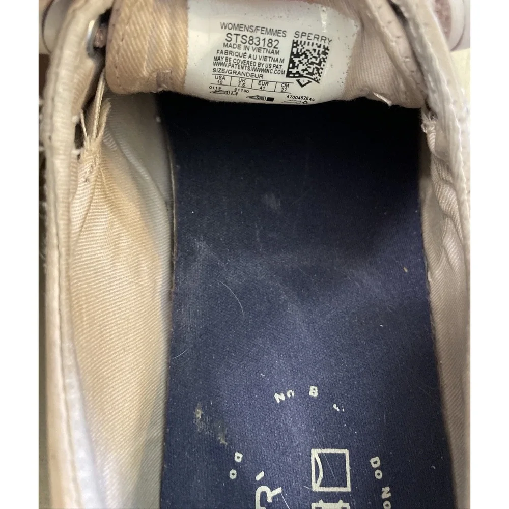 Sperry Crest Vibe Tumbled Leather Rose Blush Sneakers Shoes Tennis Women's 10